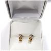 Image 5 : Silver Natural Citrine(1ct) Diamond(0.01ct) Earrings (~weight 1.4g), Suggested Retail Value $537 (Es