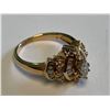 Image 3 : Ladies 14KTGOLD multi diamond cluster dress ring with over 1.00 carat marquise & round cut diamonds.