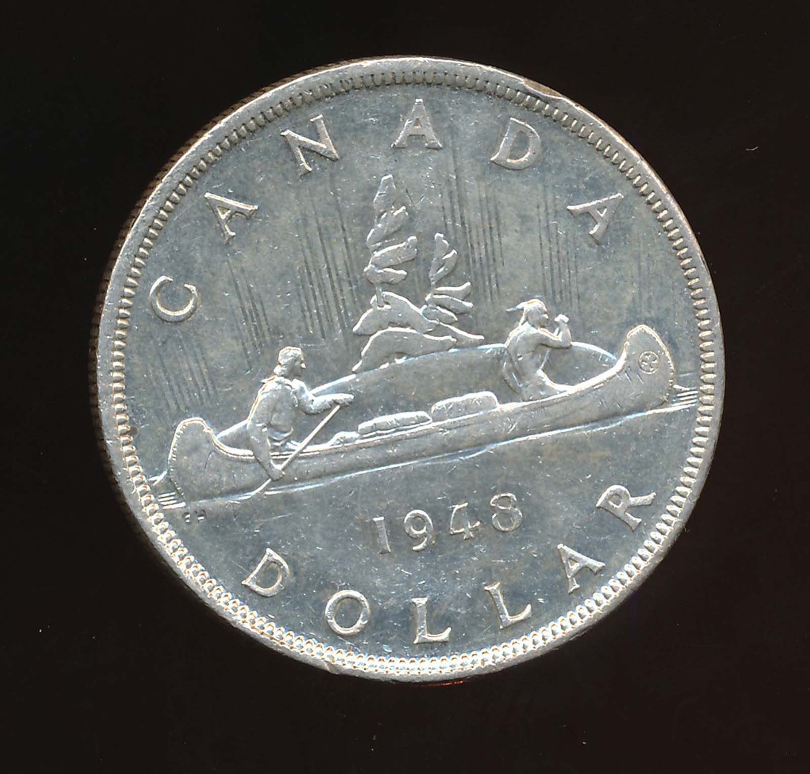 Canada 1948 Silver Dollar Brilliant EF/AU