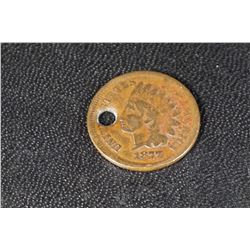 USA - Rarest Date 1877 Indian Head Cent. Nice Sharp Date