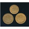 Image 1 : Lot of Three US $1 Gold Coins. 2 X 1868, 1 x 1852o Lightly Circulated.