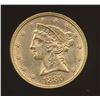 Image 1 : USA - 1880 $5 Half Eagle Gold Coin - Nice UNC