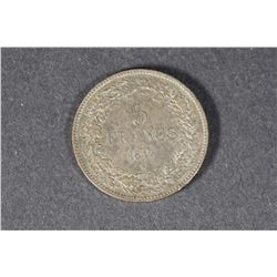 BELGIUM - 1847 Silver 5 Francs