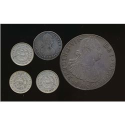 GUATEMALA - 1796 - 1860 Five Coins