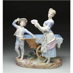 GREAT VICTORIAN BISQUE FIGURAL HOLDER
