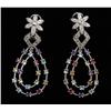 Image 1 : 14KT DIAMOND AND GEMSTONE EARRINGS