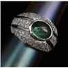 Image 1 : CABOCHON EMERALD AND DIAMOND RING