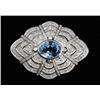 Image 1 : BLUE TOPAZ AND DIAMOND BROOCH