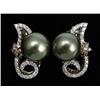 Image 1 : TAHITIAN PEARL AND DIAMOND EARRINGS