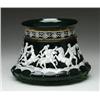 Image 1 : GREEN DECORATED ART GLASS VASE