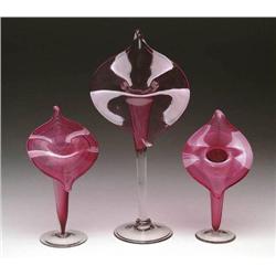 THREE JACK IN THE PULPIT VASES