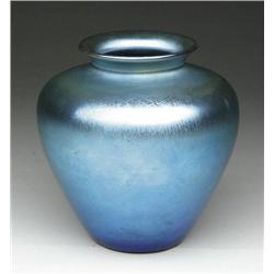 STEUBEN BLUE AURENE VASE
