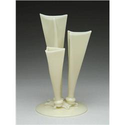 STEUBEN IVORY THREE PRONG VASE