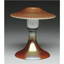 STEUBEN AURENE & CALCITE CANDLESTICK