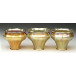 THREE STEUBEN ART GLASS SHADES