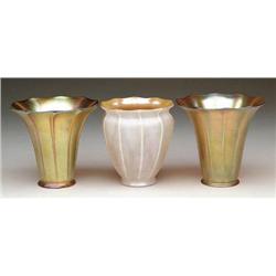 THREE AMERICAN ART GLASS SHADES