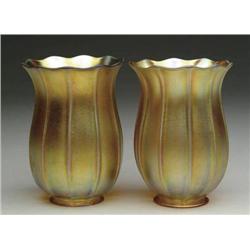 PAIR OF AMERICAN ART GLASS SHADES