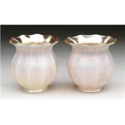 PAIR OF STEUBEN ART GLASS SHADES