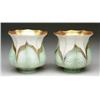 Image 1 : PAIR OF QUEZAL DECORATED ART GLASS SHADES