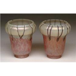 PAIR OF EUROPEAN ART GLASS SHADES