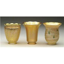 THREE LUSTRE ART SHADES