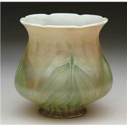 TIFFANY DECORATED ART GLASS SHADE