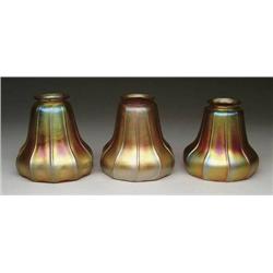 THREE AMERICAN ART GLASS SHADES