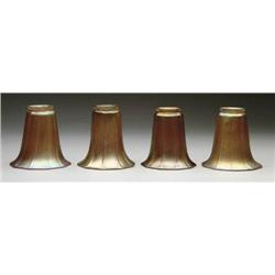 FOUR STEUBEN ART GLASS SHADES