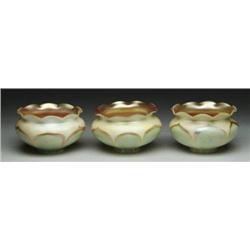THREE AMERICAN ART GLASS SHADES
