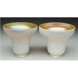 PAIR OF STEUBEN ART GLASS SHADES