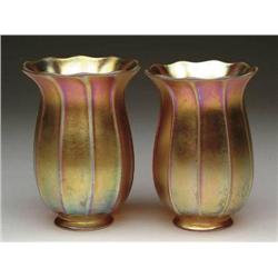 PAIR OF AMERICAN ART GLASS SHADES
