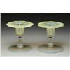 Image 1 : TWO TIFFANY PASTEL CANDLESTICK HOLDERS