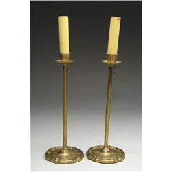 PAIR OF TIFFANY BRONZE CANDLESTICKS