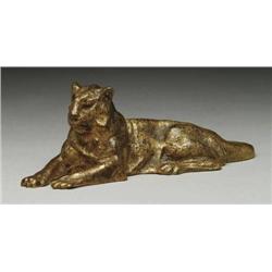 TIFFANY BRONZE LION PAPERWEIGHT