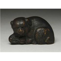 BRONZE DOG PAPERWEIGHT