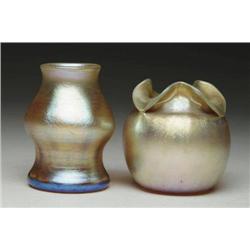 TWO TIFFANY MINIATURE VASES