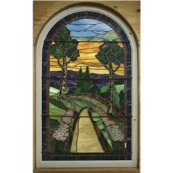 LEADED AND STAINED GLASS WINDOW