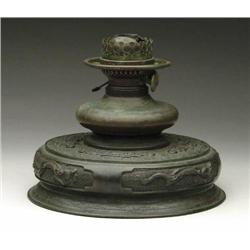 BRONZE KEROSENE LAMP BASE