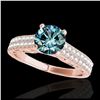Image 1 : 1.41 ctw SI Blue Diamond Solitaire Ring 10K Rose Gold - REF-132W3H - SKU:34699