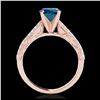 Image 2 : 1.41 ctw SI Blue Diamond Solitaire Ring 10K Rose Gold - REF-132W3H - SKU:34699