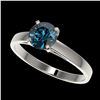 Image 1 : 1.06 ctw Intense Blue Diamond Ring 10K White Gold - REF-127M5F - SKU:36520