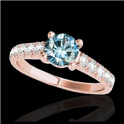 1.55 ctw SI Fancy Blue Diamond Solitaire Ring 10K Rose Gold - REF-155Y5X - SKU:35495