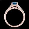 Image 2 : 1.55 ctw SI Fancy Blue Diamond Solitaire Ring 10K Rose Gold - REF-155Y5X - SKU:35495