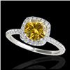 Image 1 : 1.25 ctw SI/I Fancy Intense Yellow Diamond Ring 10K White Gold - REF-163N6A - SKU:33332