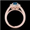 Image 2 : 1.55 ctw SI Fancy Blue Diamond Halo Ring 10K Rose Gold - REF-130M9F - SKU:34244