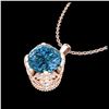 Image 2 : 1.13 ctw Fancy Intense Blue Diamond Art Deco Necklace 18K Rose Gold - REF-123M6F - SKU:37426