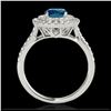 Image 2 : 1.50 ctw SI Fancy Blue Diamond Solitaire Halo Ring 10K White Gold - REF-122M7F - SKU:33356