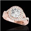 Image 1 : 1.75 ctw H-SI/I Diamond Solitaire Halo Ring 10K Rose Gold - REF-148H4M - SKU:33268