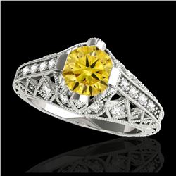 1.25 ctw SI Intense Yellow Diamond Ring 10K White Gold - REF-125N5A - SKU:34691
