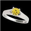 1.50 ctw SI/I Fancy Intense Yellow Diamond Ring 10K White Gold - REF-225X2R - SKU:35171